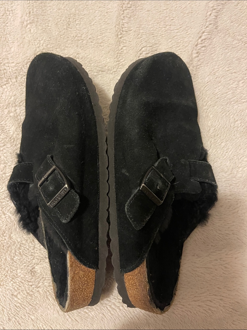 Birkenstock Suede Slip On Shoes with Buckle Women’s 40 black
